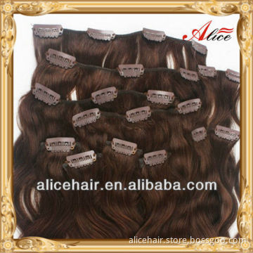 Wholesale price curly black clip in hair extensions